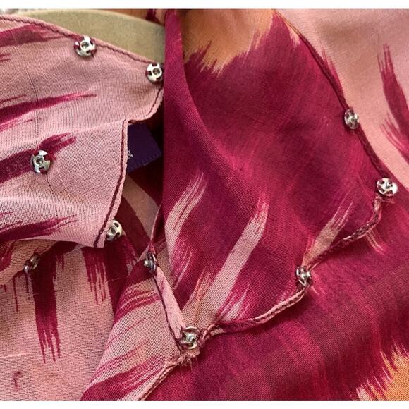 Vintage Ralph Lauren Purple Label Runway Ikat Silk Wrap Dress 1994 Southwestern - Picture 8 of 15